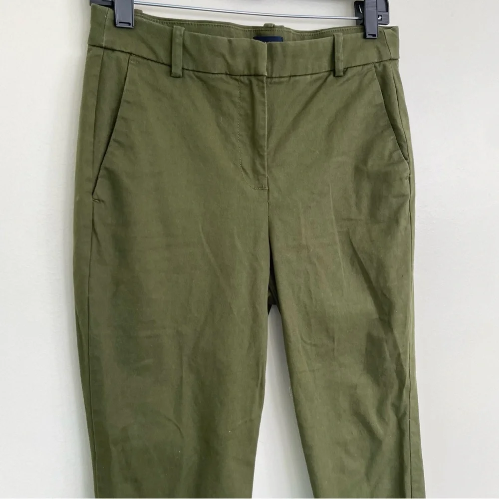J Crew Mercantile Effortless Slim Crop Chino Pant Green 4 Preppy Utility J9743